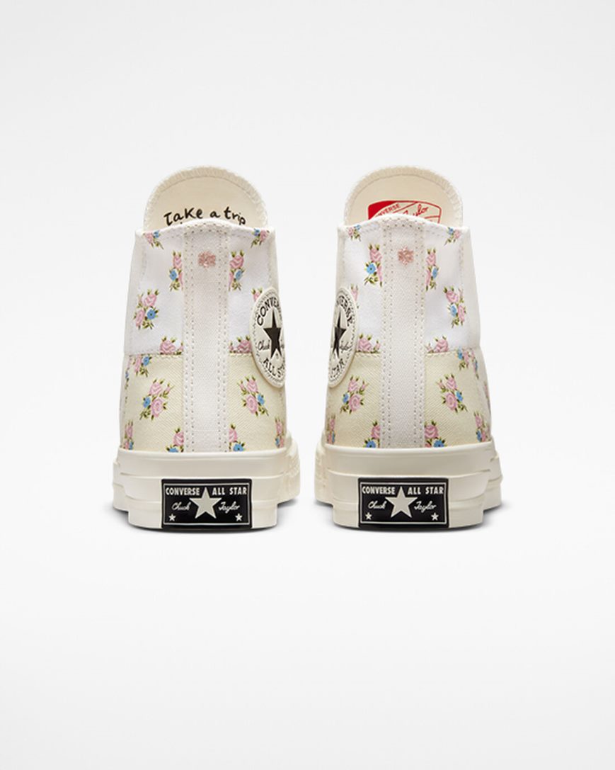 Women's Converse Chuck 70 Patchwork Floral High Top Shoes Beige / White | AU 659E3J